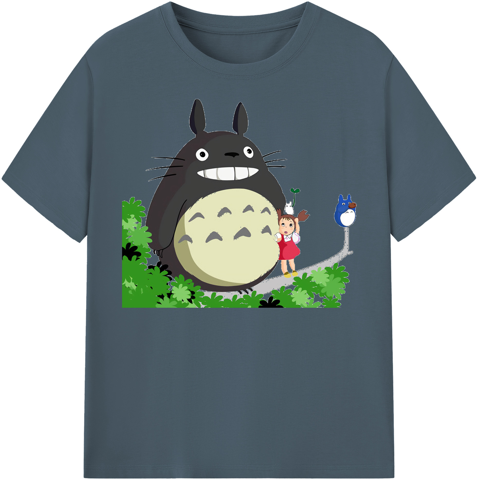 （画像用） となりのトトロ 草壁メイ 草壁サツキ My Neighbor Totoro Satsuki Kusakabe Mei Kusakabe 綿100％半袖Tシャツ（フロントプリント）